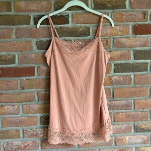 Maurices light pink coquette Lace Trim Cami
